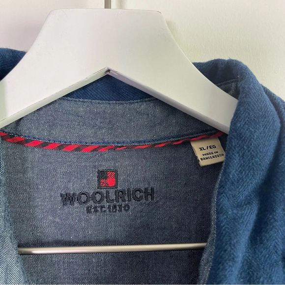 Woolrich blue button down long sleeve shirt size XL - Picture 2 of 5